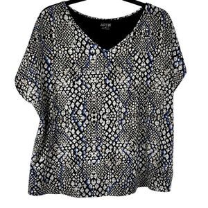 APT. 9 Women’s Snakeskin Short Sleeve Blouse 2X